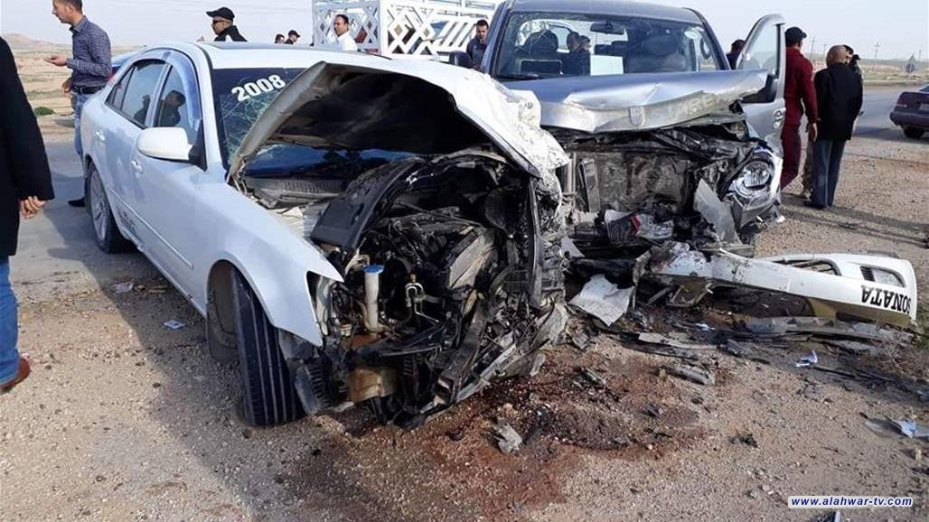 اصابة 5 اشخاص بحادث تصادم 3 عجلات شمال الناصرية